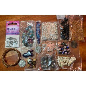 Jewelry Connection Feather Charms & Assorted Beads For DIY Jewelry Craft Supplie